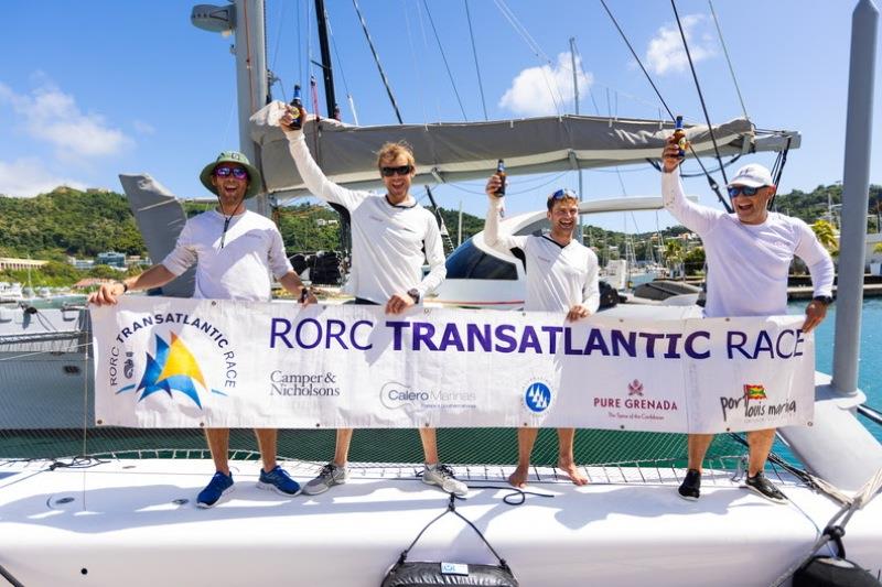 Team Finn - Jacopo Bracco's Banuls, Sam Mabey, Jeff Mearing and Etienne Messikomme. Finn arrives in Grenada photo copyright Arthur Daniel / RORC taken at Royal Ocean Racing Club and featuring the IRC class