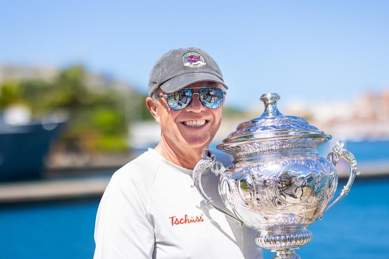 Christian Zugel with the RORC Transatlantic Race Trophy - photo © Arthur Daniel / RORC