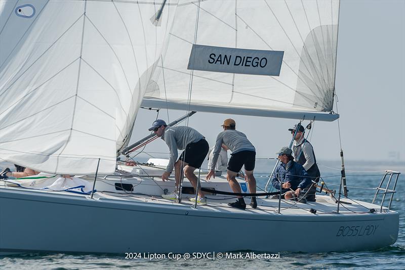 Lipton Cup Reigning Champs, SDYC, takes First Overall in First Day of Racing. - 2024 Lipton Cup photo copyright Mark Albertazzi taken at San Diego Yacht Club and featuring the J105 class