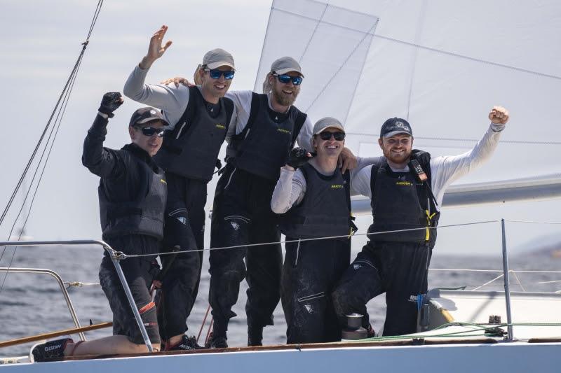 The Irish team Headcase celebrates winning the title of J/24 Class European Champion photo copyright YCCS / Daniele Macis taken at Yacht Club Costa Smeralda and featuring the J/24 class