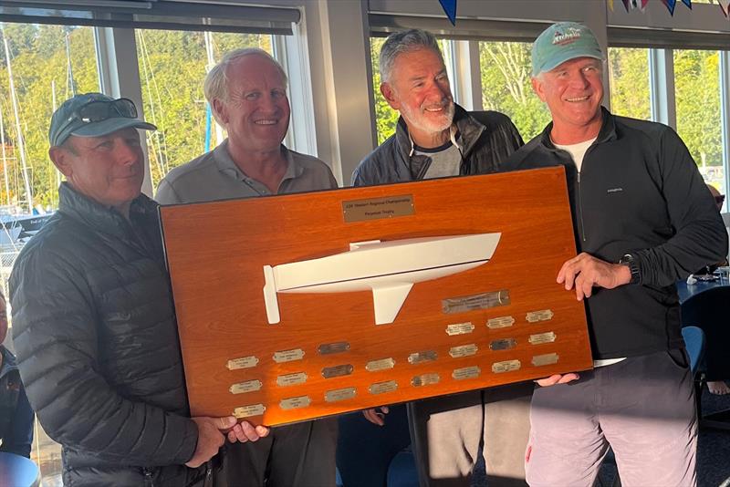 Chris Morgan, Mark Brink, Mike Goldfarb, and Shawn Burke win the J24 Western Regionals in Seattle photo copyright Jonathan Anderson taken at Corinthian Yacht Club of Seattle and featuring the J/24 class