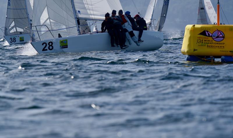 Travis Odenback's Honeybadger team from Rochester Yacht Club score back-to-back 1st place finishes on day 3 - J/24 World Championship in Seattle photo copyright Dennis Pearce taken at Corinthian Yacht Club of Seattle and featuring the J/24 class