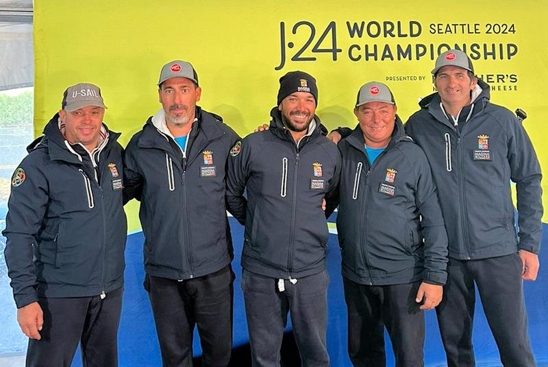 'La Superba' (Ignazio Bonanno, Simone Scontrino, Francesco Picaro, and Alfredo Branciforte) move up to fifth place on day 4 - J/24 World Championship in Seattle photo copyright Jonathan Anderson taken at Corinthian Yacht Club of Seattle and featuring the J/24 class