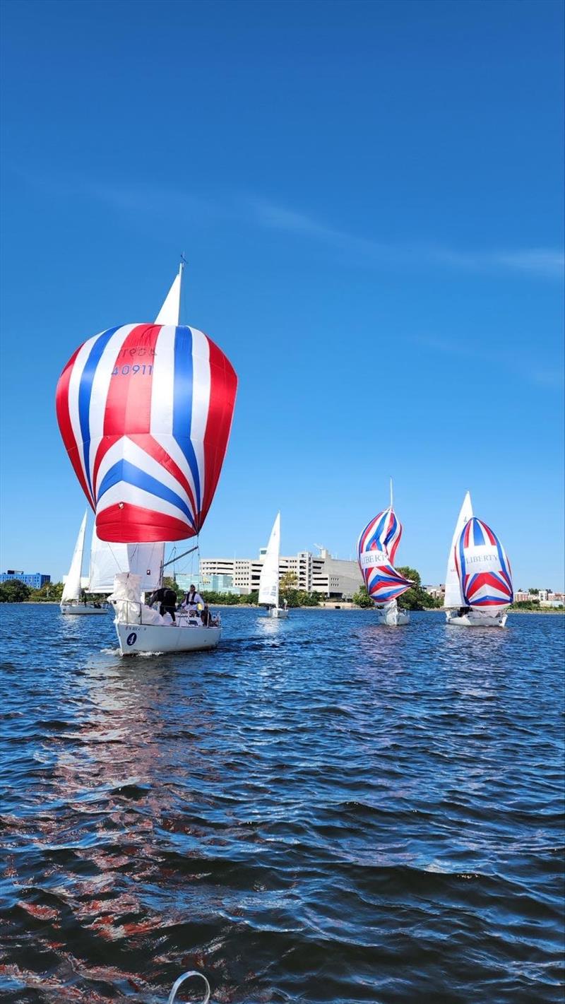 J/27s sailing on the Delaware River;  photo copyright Rachel Ortiga taken at Liberty Sailing Club and featuring the J/27 class