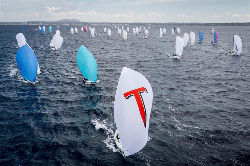 The fleet downwind on day 1 of the Sandberg Estates J/70 Worlds in Palma - photo © SailingShots by María Muiña