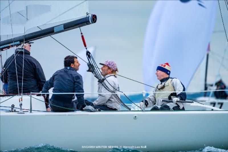 J/70 – Peter Duncan helms ‘Relative Obscurity' to the top spot on day 1b photo copyright Hannah Lee Noll taken at Shake-A-Leg Miami and featuring the J70 class