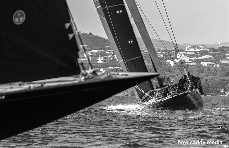 Svea leads Velsheda to La Maddalena Island photo copyright Bow Caddy Media taken at Yacht Club Costa Smeralda and featuring the J Class class