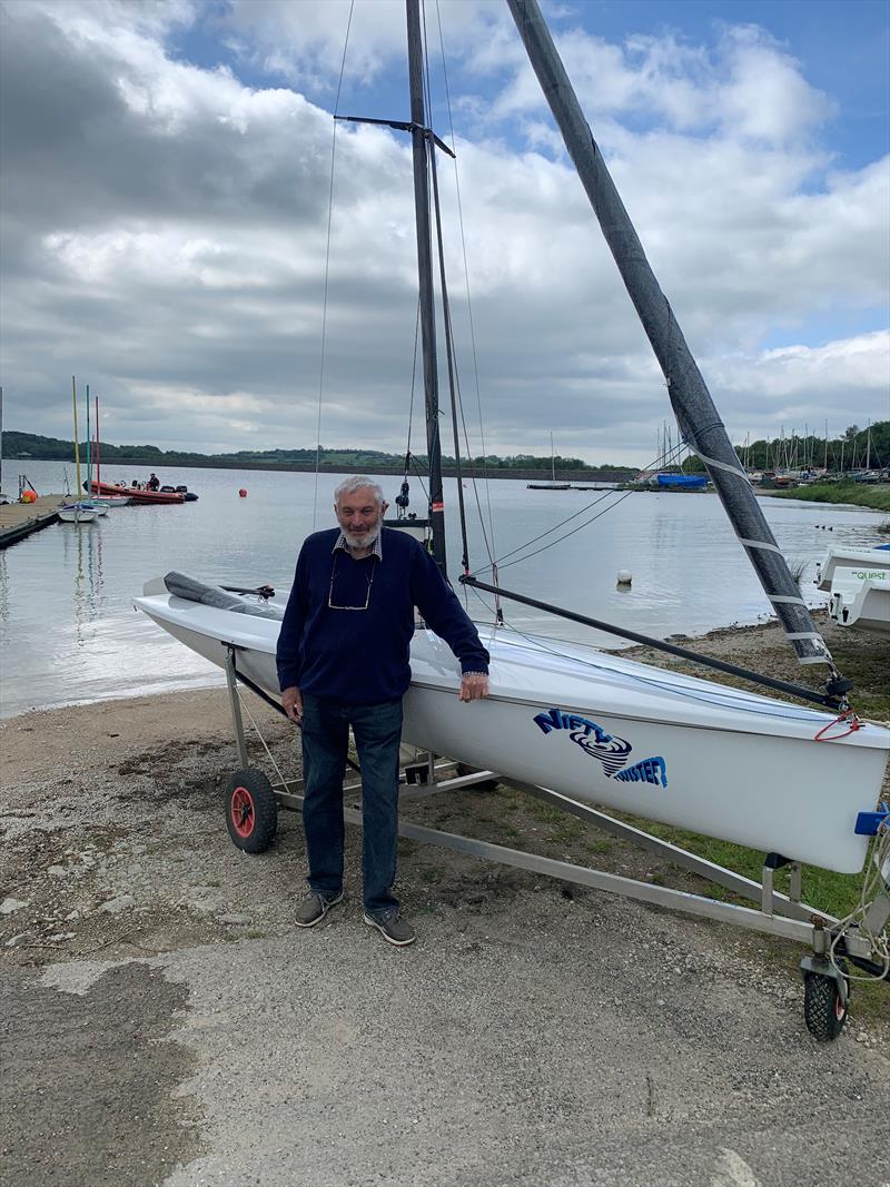 Carsington K1 Open - The legend Alf Hawksworth K1 fleet captain at Carsington Sailing Club photo copyright Suzanne King taken at Carsington Sailing Club and featuring the K1 class