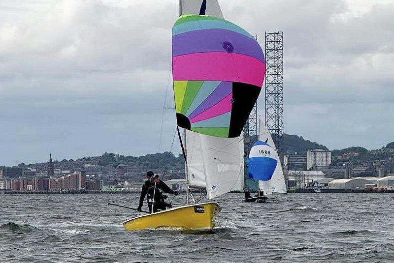 Kestrel Nationals 2024 at Royal Tay - Third placed team Enkel and Tebbutt, always fast downwind photo copyright Le Mare taken at Royal Tay Yacht Club and featuring the Kestrel class