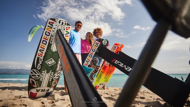 Three of France's elite: Axel Mazella, Lauriane Nolot, Theo de Ramecourt - 2022 Formula Kite World Championships - photo © Robert Hajduk / IKA media