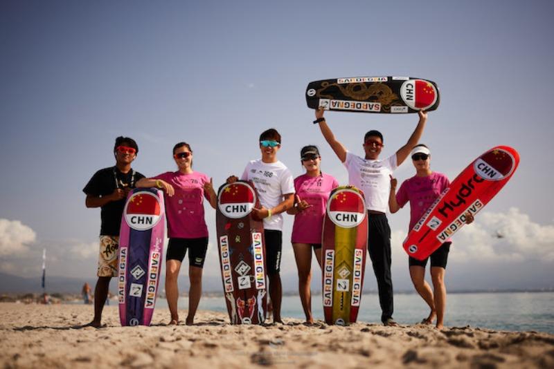 The Chinese team are ready to make a splash in Sardinia - 2022 Formula Kite World Championships - photo © Robert Hajduk / IKA media