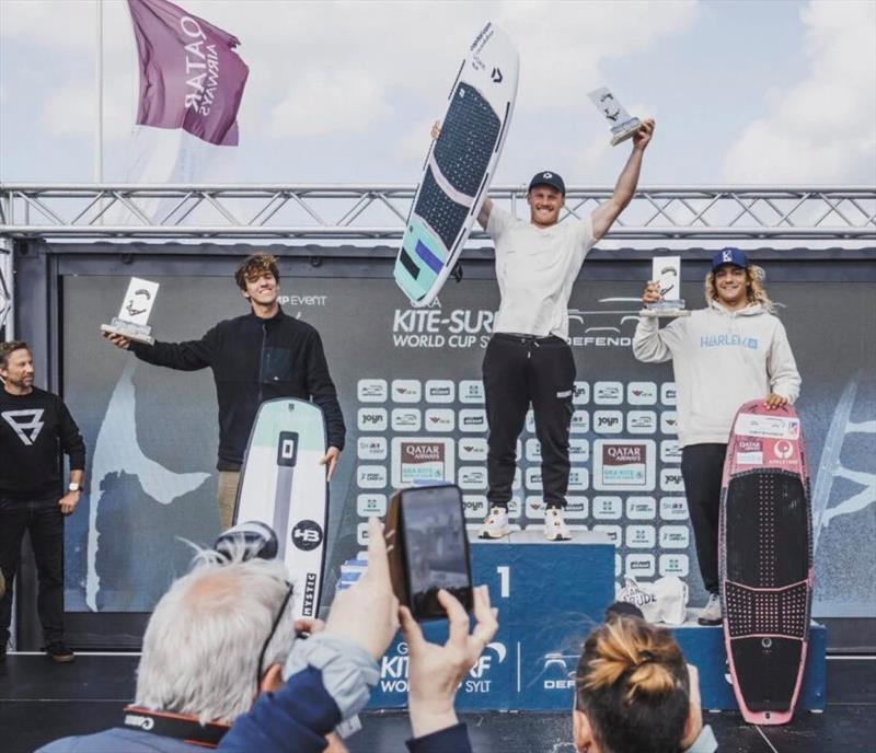 Gabriele Benetton, James Carew and Lorenzo Casati - Defender GKA Kite-Surf World Cup Sylt day 6 - photo © Lukas K Stiller