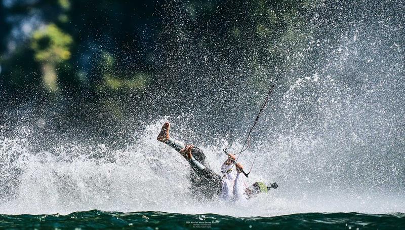 Splashdown for Olympic Champion Valentin Bontus - 2024 KiteFoil World Series Austria day 3 - photo © IKA Media / Robert Hajduk