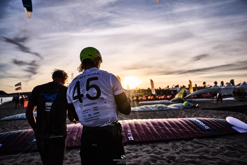 2024 KiteFoil World Series Italy - Germany's Olympian Jannis Maus at the end of an idyllic day in Sardinia - photo © IKA Media / Robert Hajduk