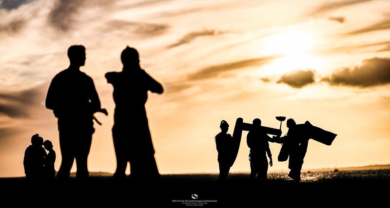 A late start is rewarded with a stunning sunset - 2024 Formula Kite Youth European Championships, day 2 - photo © IKA Media / Robert Hajduk