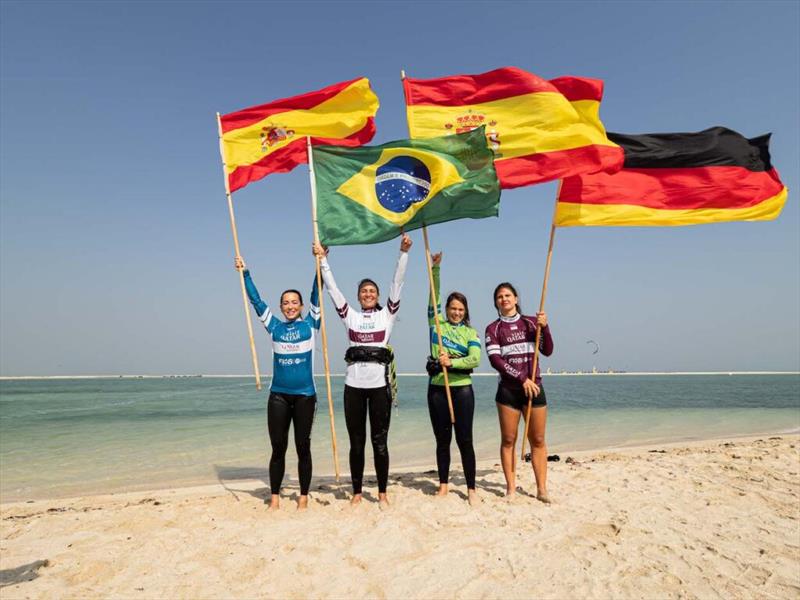 Bruna Kajiya, Claudia Leon, Kaya Lehmann and Rita Arnaus - Visit Qatar GKA Freestyle Kite World Cup Final Qatar photo copyright Samuel Cardenas taken at  and featuring the Kiteboarding class