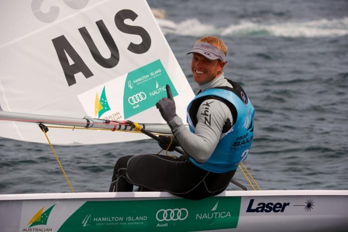 Laser gold for Tom Burton at ISAF Sailing World Cup Hyeres photo copyright Franck Socha / ISAF Sailing World Cup Hyeres taken at COYCH Hyeres and featuring the ILCA 7 class