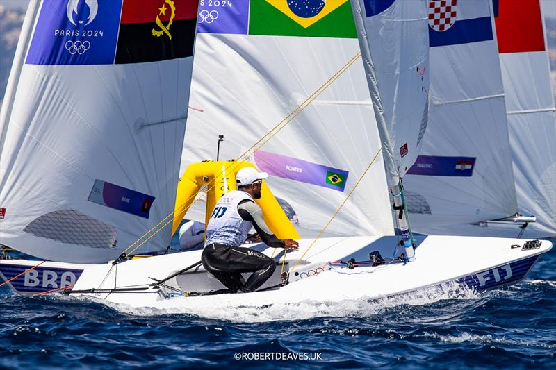 Viliame Ratulu (FIJ) - ILCA 6 - Mens Dinghy - Paris2024 - Marseille - August 4, 2024 photo copyright Robert Deaves taken at Yacht Club de France and featuring the ILCA 7 class