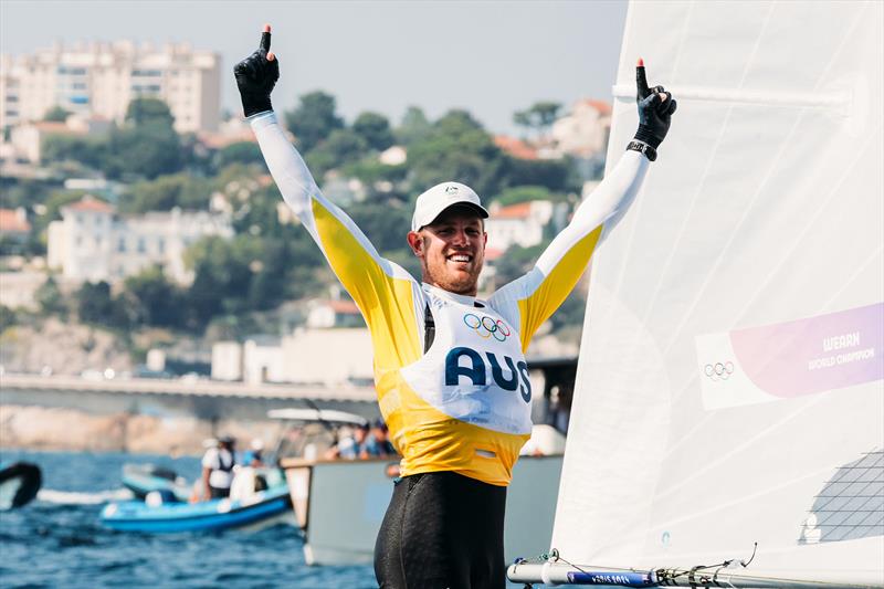 Matt Wearn celebrates on the water - photo © Sailing Energy