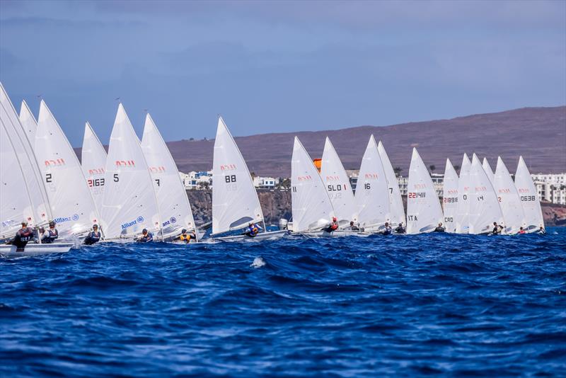 Tight start in hot ILCA 7 fleet - Lanzarote International Regatta 2025 - photo © Sailing Energy / Lanzarote Sailing Center