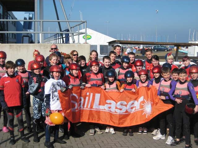 Loads of fundraisers at SailLaser Weymouth in aid of Comic Relief photo copyright SailLaser taken at  and featuring the  class