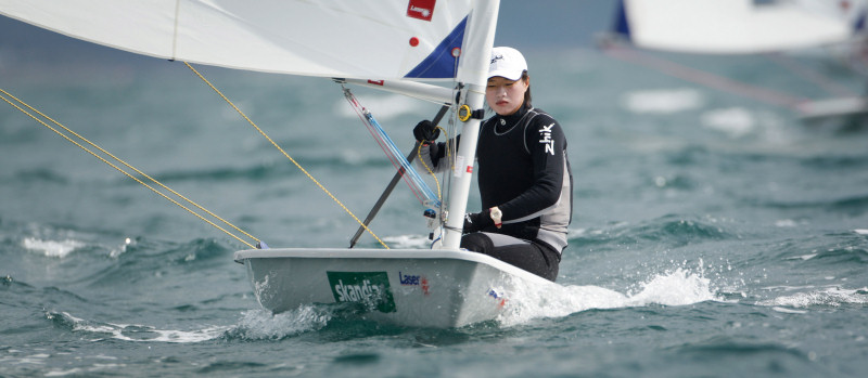 Lijia Xu at the Skandia Sail for Gold Regatta in Weymouth photo copyright onEdition taken at Weymouth & Portland Sailing Academy and featuring the ILCA 6 class