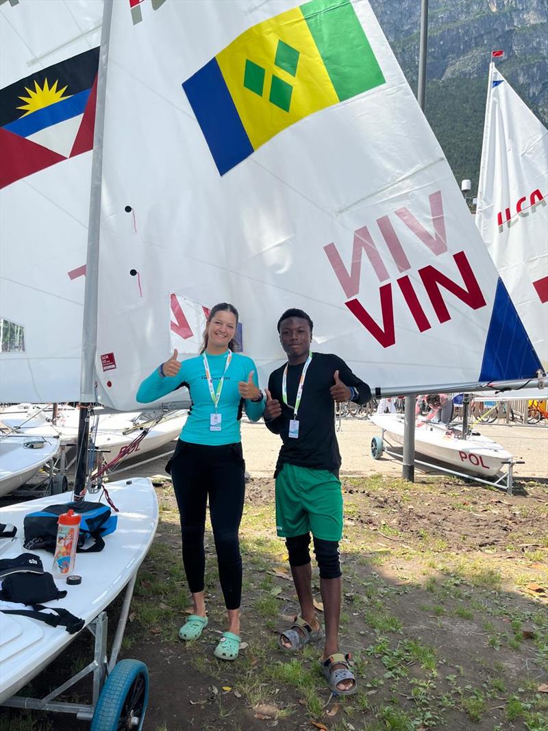 Scarlett and Isaiah ready to race photo copyright SVG Sailing taken at Fraglia Vela Riva and featuring the ILCA 6 class