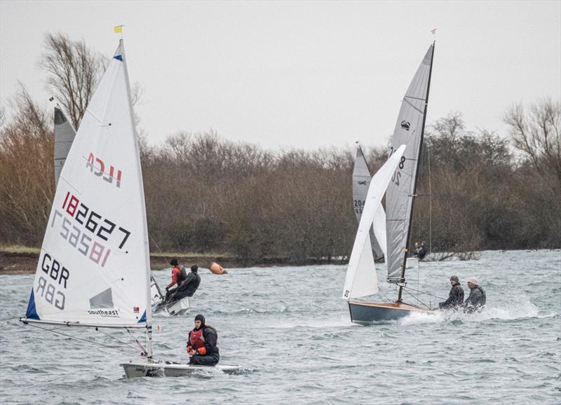 Pre-start maneovers on the windier Sunday during the 2025 Notts County Cooler photo copyright David Eberlin taken at Notts County Sailing Club and featuring the ILCA 6 class