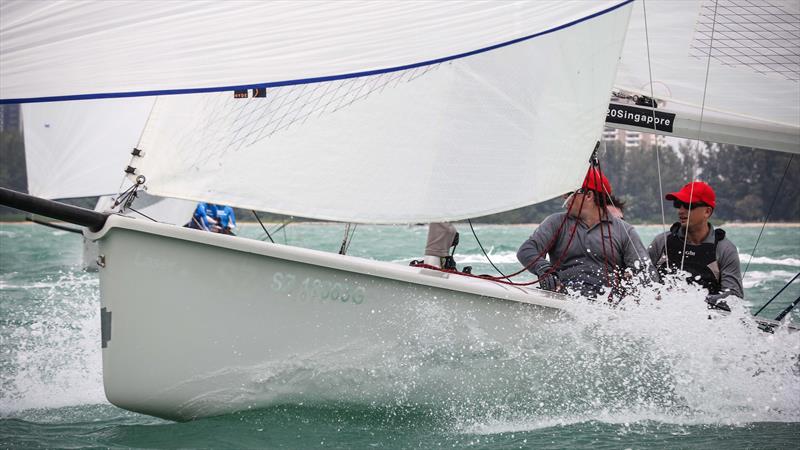 SB20s racing on day 3 of the Singapore Straits Regatta photo copyright Icarus Sailing Media taken at ONE15 Marina Club and featuring the SB20 class