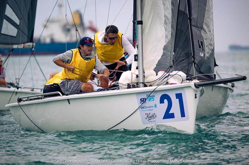 SB20 World Championship 2025 in Singapore - Day 4 photo copyright Peak Production / Viola Devoti and Matteo Garrone taken at ONE15 Marina Club and featuring the SB20 class