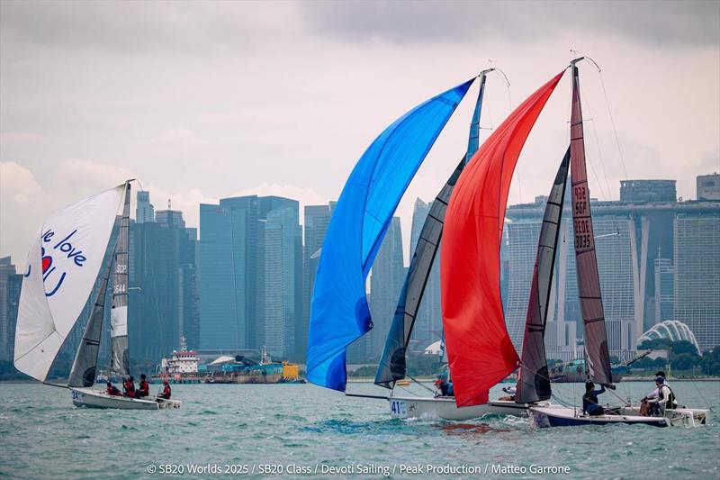 SB20 World Championship 2025 in Singapore - Day 4 photo copyright Peak Production / Viola Devoti and Matteo Garrone taken at ONE15 Marina Club and featuring the SB20 class