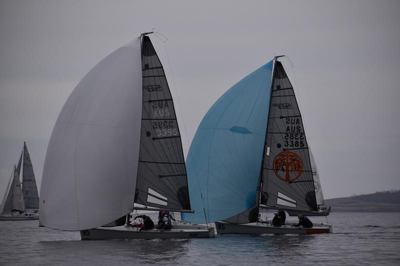 Wedgewood and Fahan School ghosting along on the River Derwent in Hobart - photo © Jane Austin