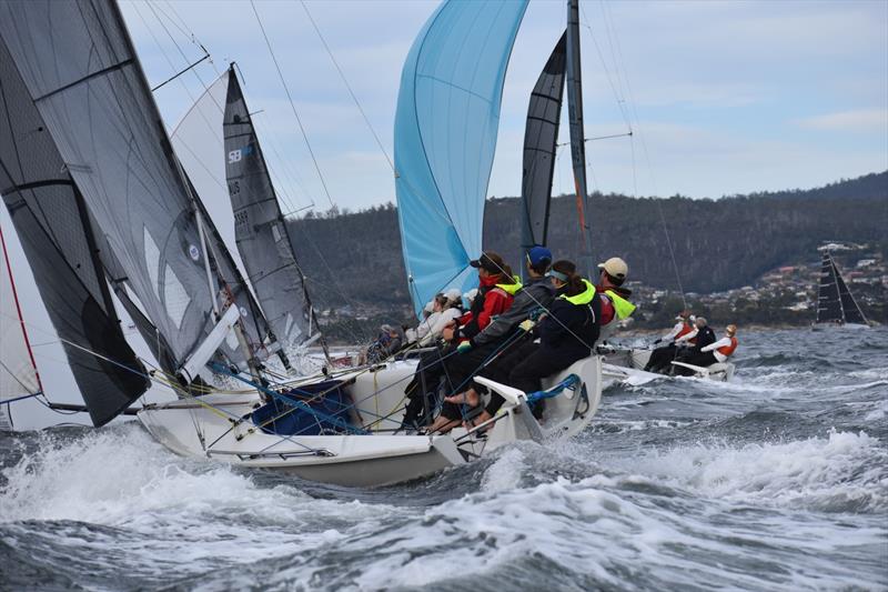 It was hectic sailing on the River Derwent - SB20 Australian Championship at Bellerive day 1 photo copyright Jane Austin taken at Bellerive Yacht Club and featuring the SB20 class