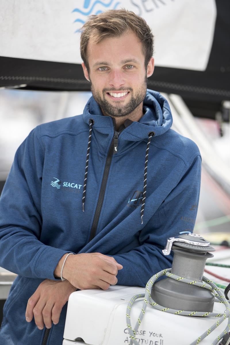 Alan Roberts takes the lead in La Solitaire URGO Le Figaro Stage 1 photo copyright Alexis Courcoux taken at  and featuring the Figaro class