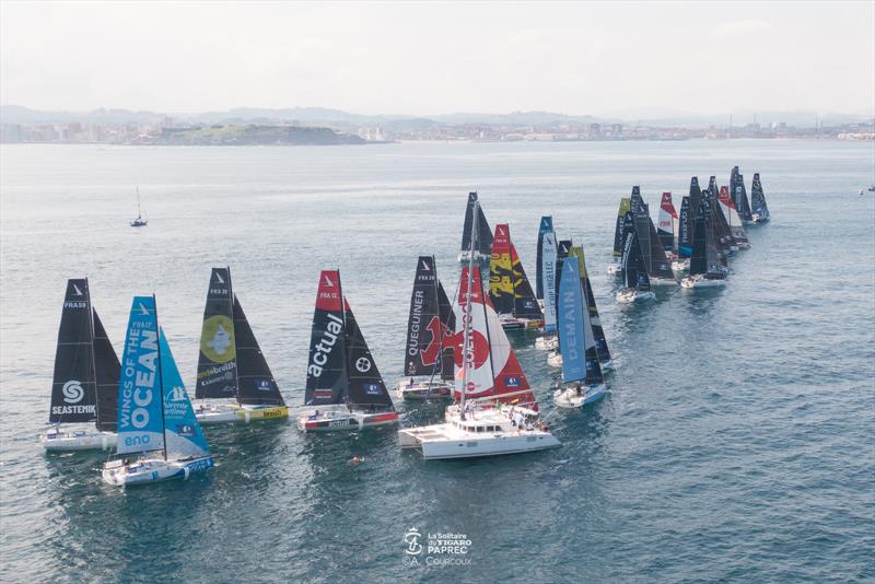 Gentle breeze in Gijon, Spain for the start of 55th La Solitaire du Figaro Paprec Leg 2 photo copyright Alexis Courcoux taken at  and featuring the Figaro class