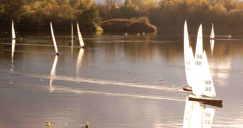 A small but select band of Radio Marblehead sailors at Charnwood Water photo copyright Roger Stollery taken at  and featuring the Marblehead class