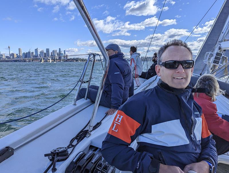 Mark Jardine sailing on Sydney Harbour © Barz Optics