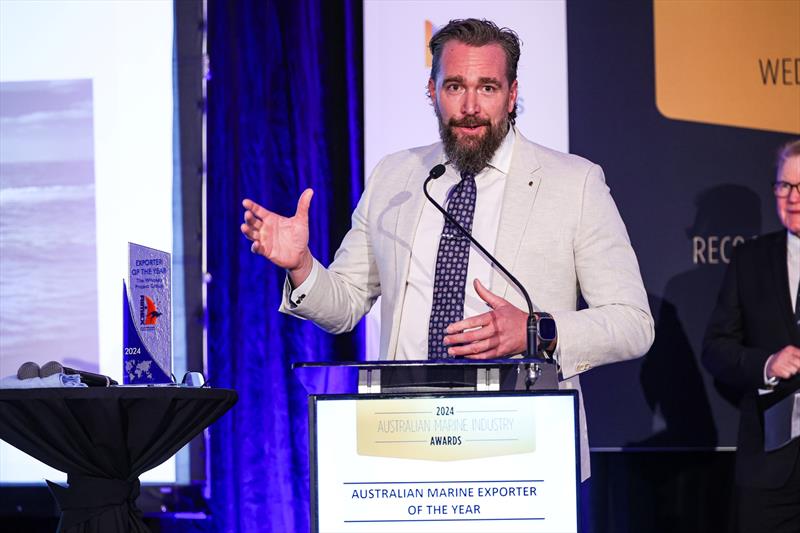 2024 Australian Marine Exporter of the Year Award – presented to Ryan Carmichael, CEO & Co-founder, The Whiskey Project Group photo copyright Salty Dingo taken at  and featuring the Marine Industry class