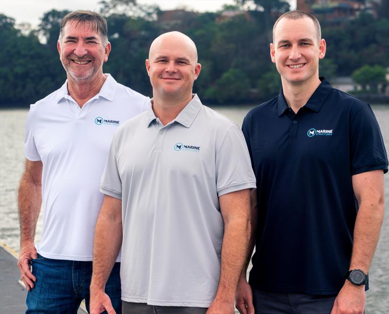 Marine Structures Directors, Jacob and Dane Morris with John Hogan - photo © Marine Structures