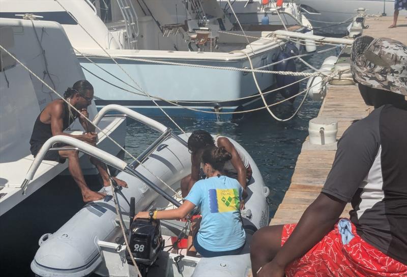 Youth Yachting Program - Students prep the boat under the watchful eye of Instructor, Barry - photo © SVG Sailing Association