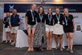 Team Out of the Box finishing third overall for the 2024 Women’s World Match Racing Tour  Ismene Usman, Eva Asbeek Brusse, Nerine Usman, Saar van Bemmel, Julioe Aartsen (far right) - 2024 Aspen Bermuda Women's Match Racing Regatta © Ian Roman / WMRT