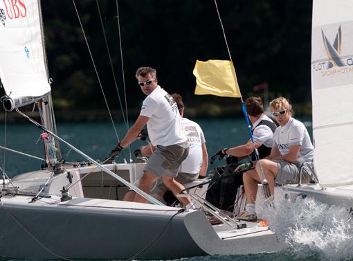 Fighting it out at the St. Moritz Match Race photo copyright Loris von Siebenthal taken at  and featuring the Match Racing class