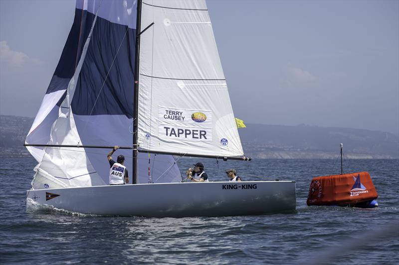 Cole Tapper (AUS) at helm with crew Jack Frewin and Hamish Vass - 57th Governor's Cup - photo © Tom Walker