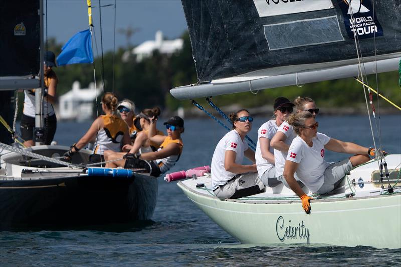 Lea Vogelius (DEN) (right) against Kristine Mauritzen (DEN) in the petit-final - 2024 Aspen Bermuda Women's Match Racing Regatta photo copyright Ian Roman / WMRT taken at Royal Bermuda Yacht Club and featuring the Match Racing class