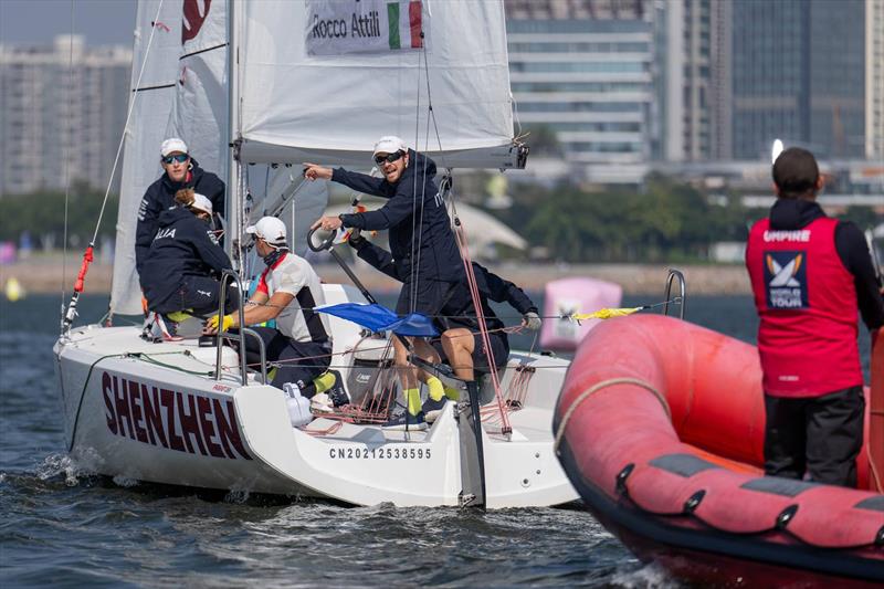 Tim Rossi in the Repechage - World Match Racing Tour Shenzhen Bao'an Final 2024 - Day 4 photo copyright Ian Roman / WMRT taken at  and featuring the Match Racing class