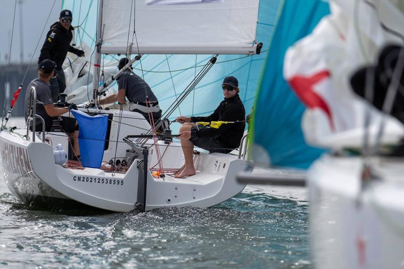 Egnot-Johnson (NZL) KNOTS Racing with crew Jack Frewin, Zak Merton, and Chris Main - World Match Racing Tour Shenzhen Bao'an Final 2024 photo copyright Ian Roman / WMRT taken at  and featuring the Match Racing class