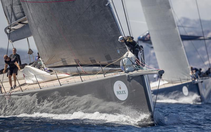 Racing on day 1 of the Maxi Yacht Rolex Cup photo copyright Rolex / Carlo Borlenghi taken at Yacht Club Costa Smeralda and featuring the Maxi class