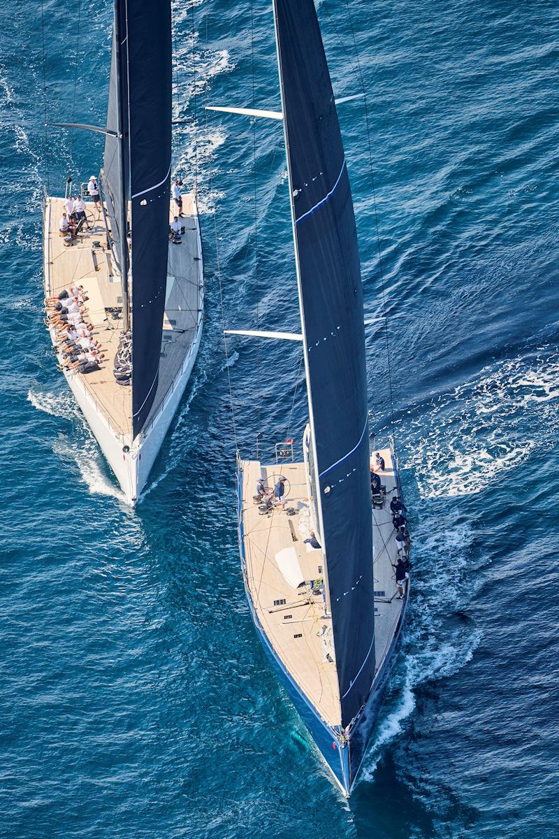 Rolex Giraglia: Some of the best racing today was between the Wallycentos Magic Carpet Cubed and Galateia photo copyright ROLEX / Studio Borlenghi taken at Yacht Club Italiano and featuring the Maxi class