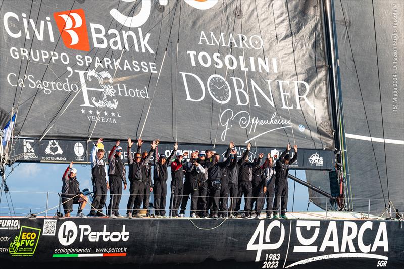 Line honours for a third time for Furio Benussi's ARCA SGR - 151 Miglia-Trofeo Cetilar - photo © Studio Taccola