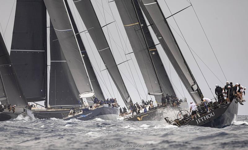 Maxi A sets sail under an overcast sky in today's first race - 2024 Loro Piana Giraglia - photo © Loro Piana / Studio Borlenghi